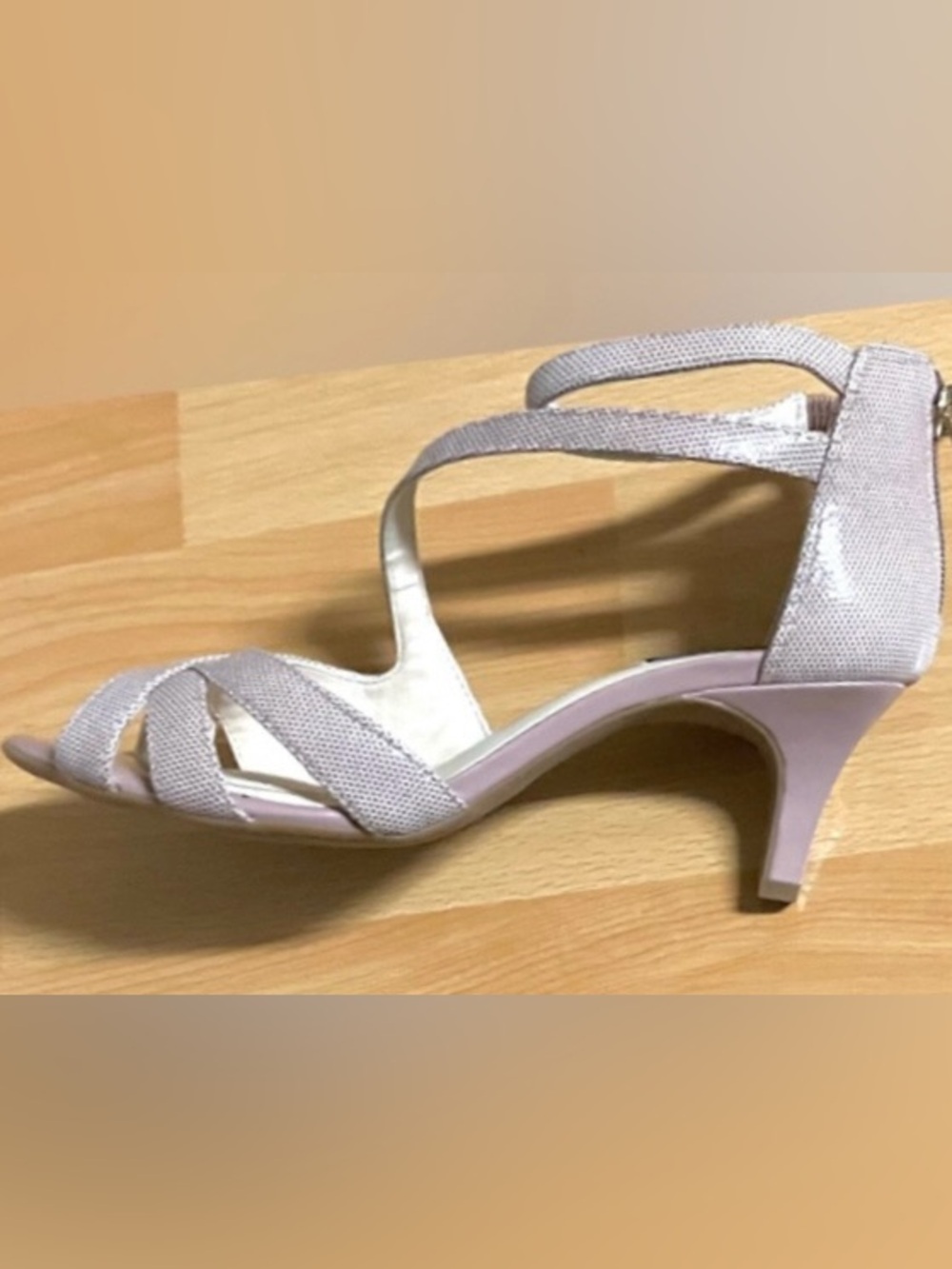 Alex Marie Blush Kitten Like Heel Faux Croc Strappy Mid-Heel Sandals (NWOT): 8M